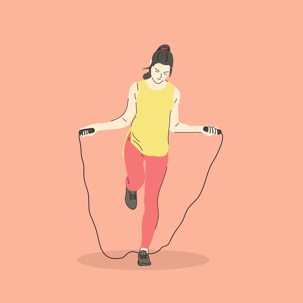 Free vector illustration skipping rope concept
