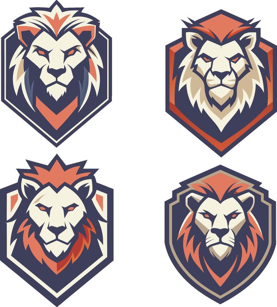 Lion head vector logo illustration