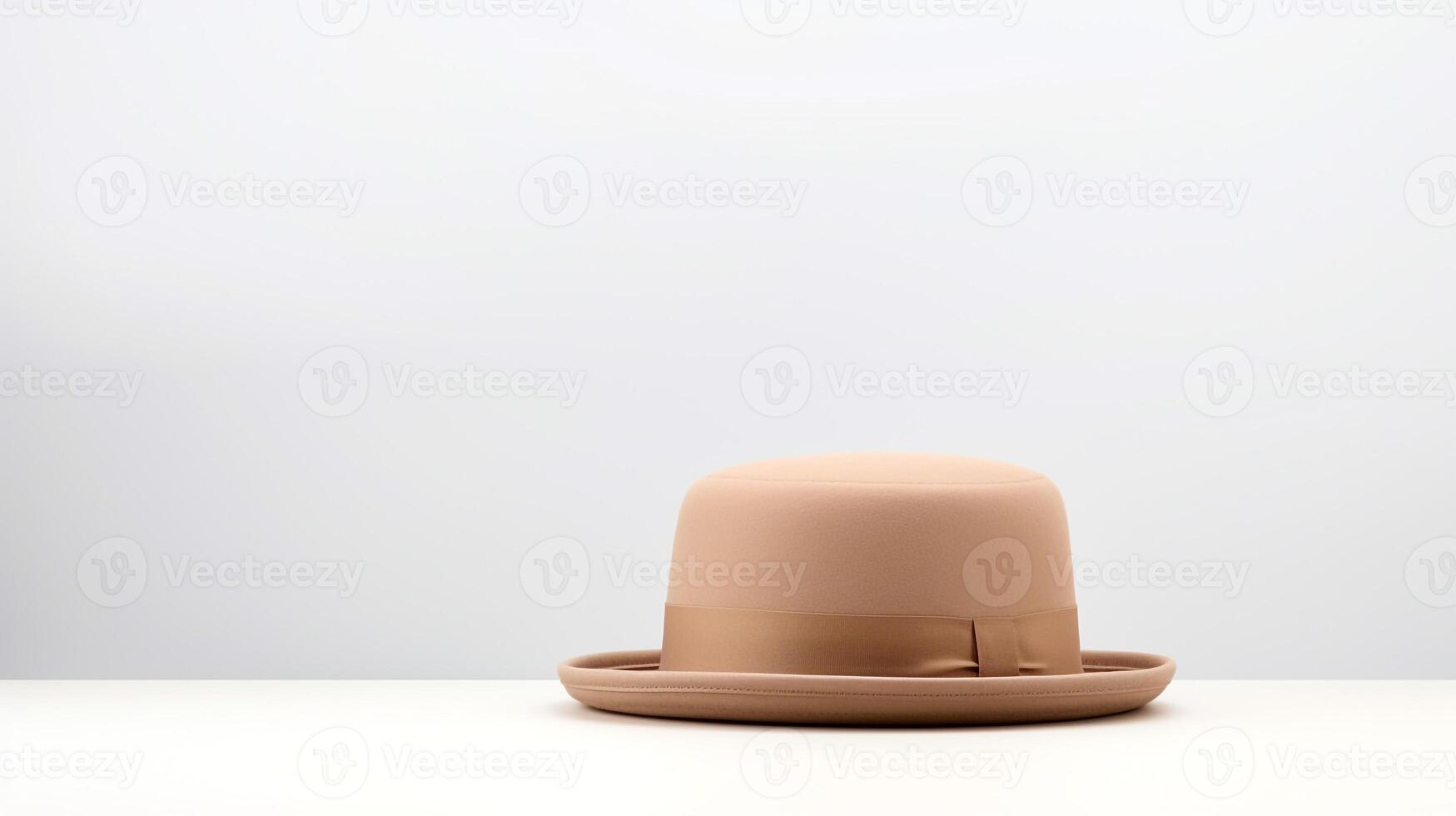 AI generated Photo of Beige Bowler Hat isolated on white background. AI Generated