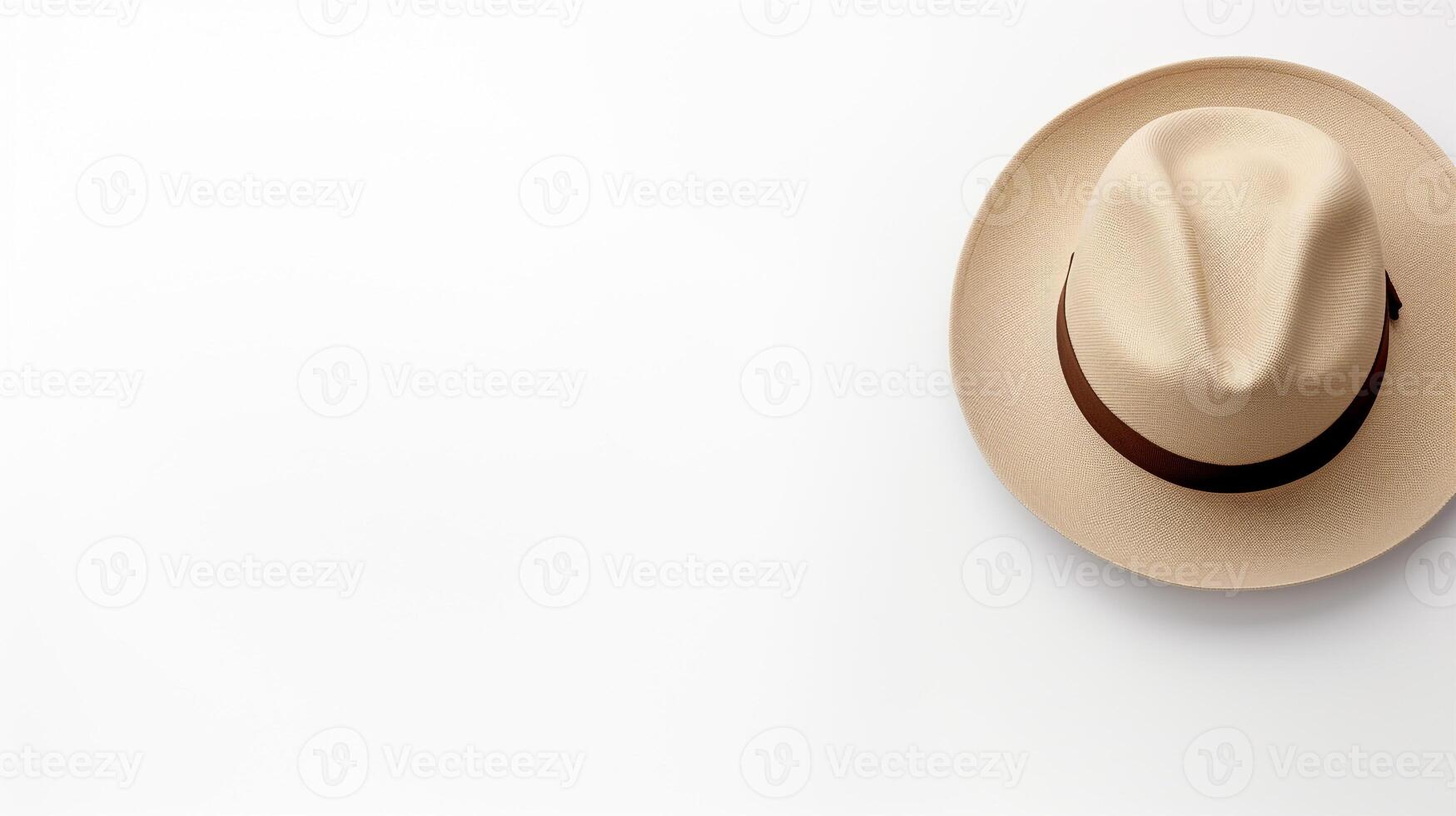 AI generated Photo of Beige Panama Hat isolated on white background. AI Generated