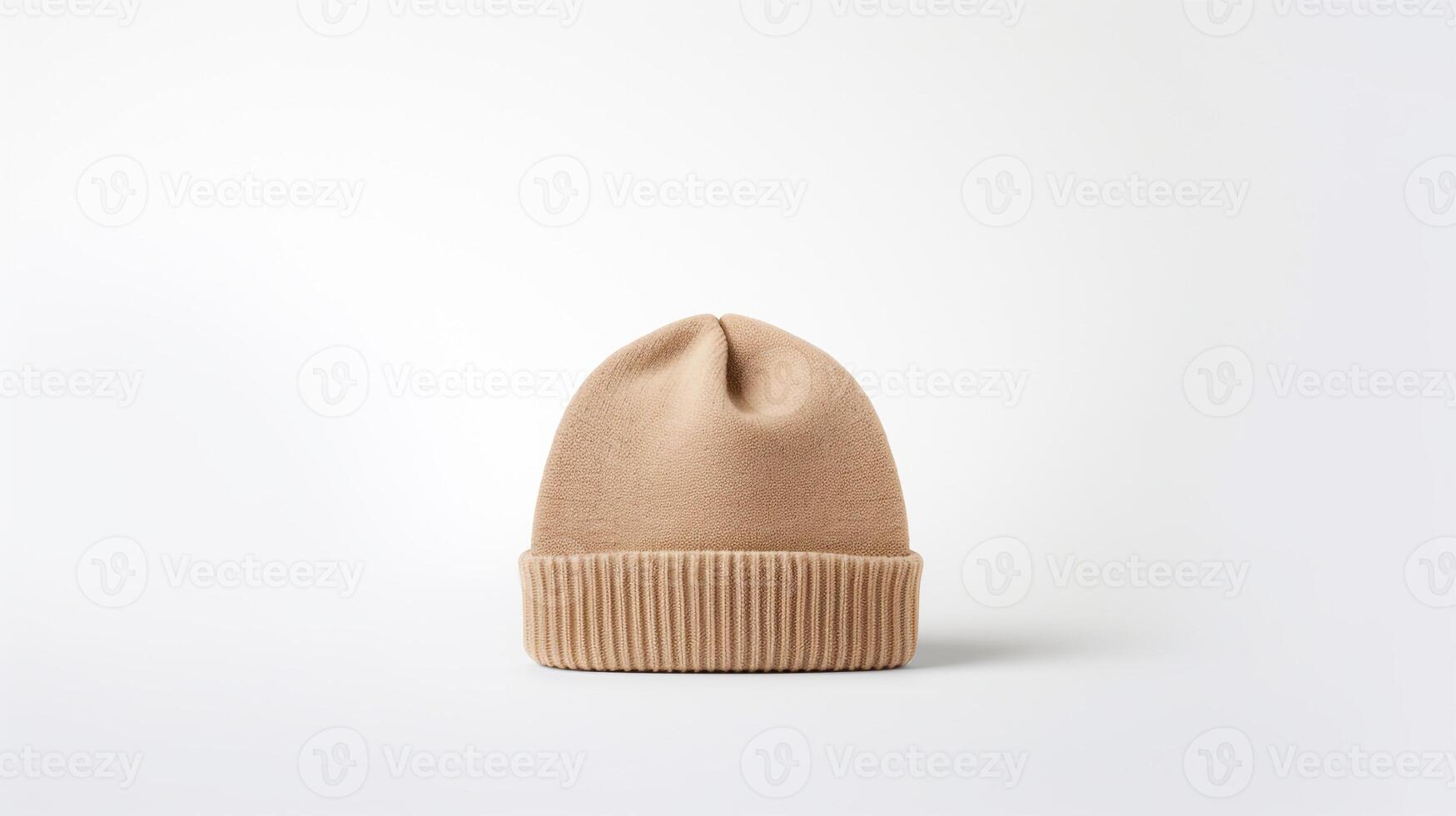 ai generado foto de beige gorro sombrero aislado en blanco antecedentes. ai generado