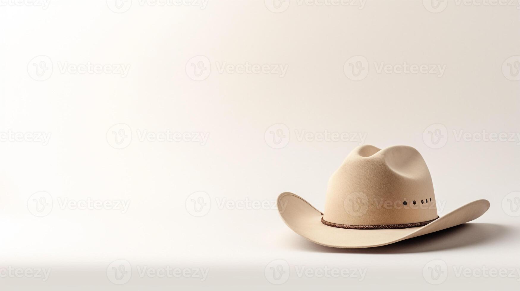 AI generated Photo of Beige Cowboy Hat isolated on white background. AI Generated