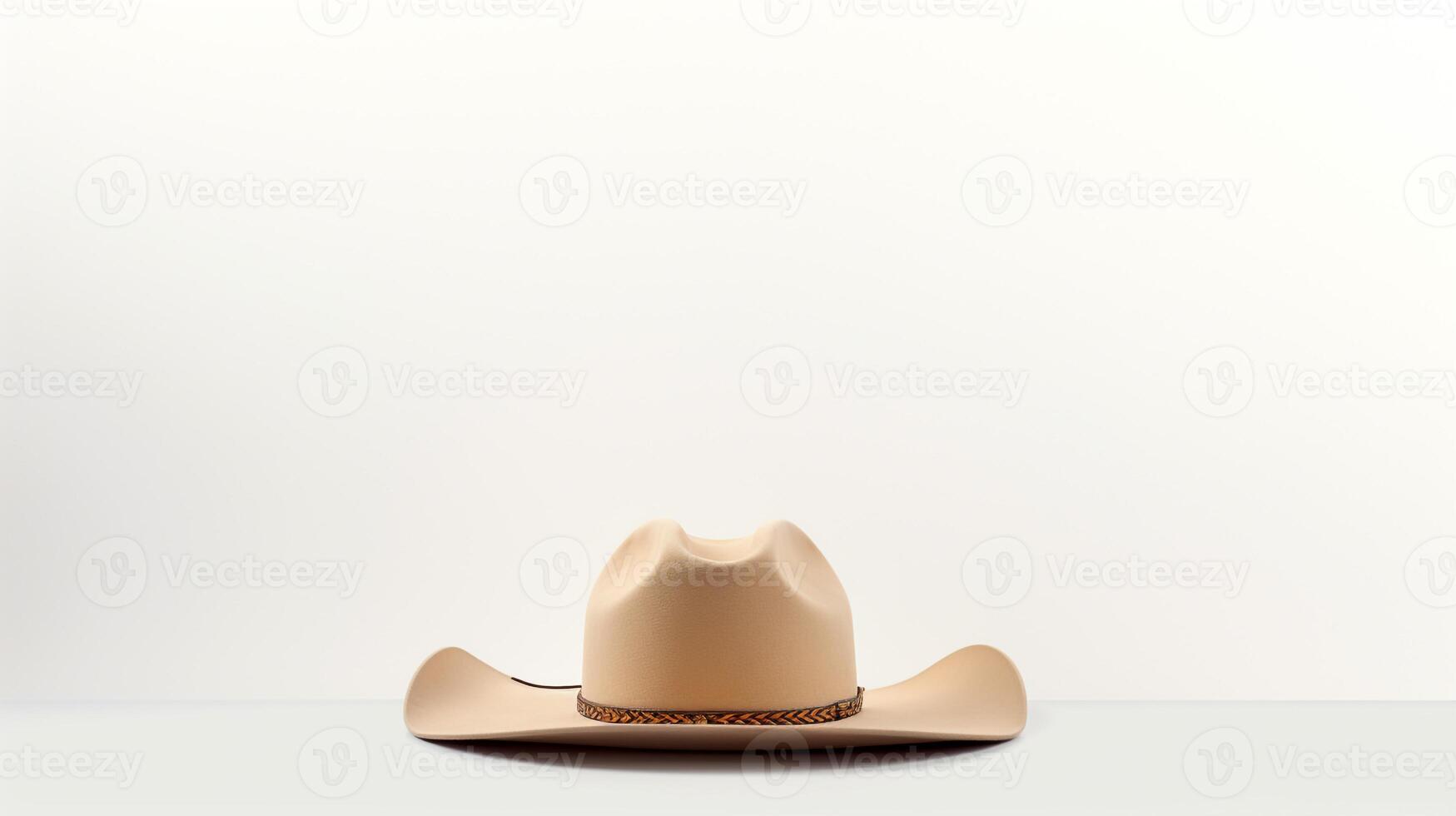 AI generated Photo of Beige Cowboy Hat isolated on white background. AI Generated