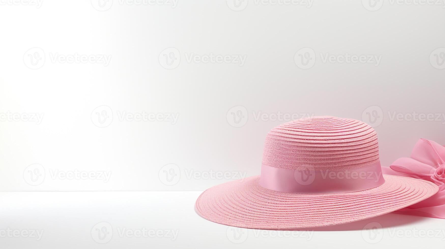 AI generated Photo of Pink Sun hat isolated on white background. AI Generated