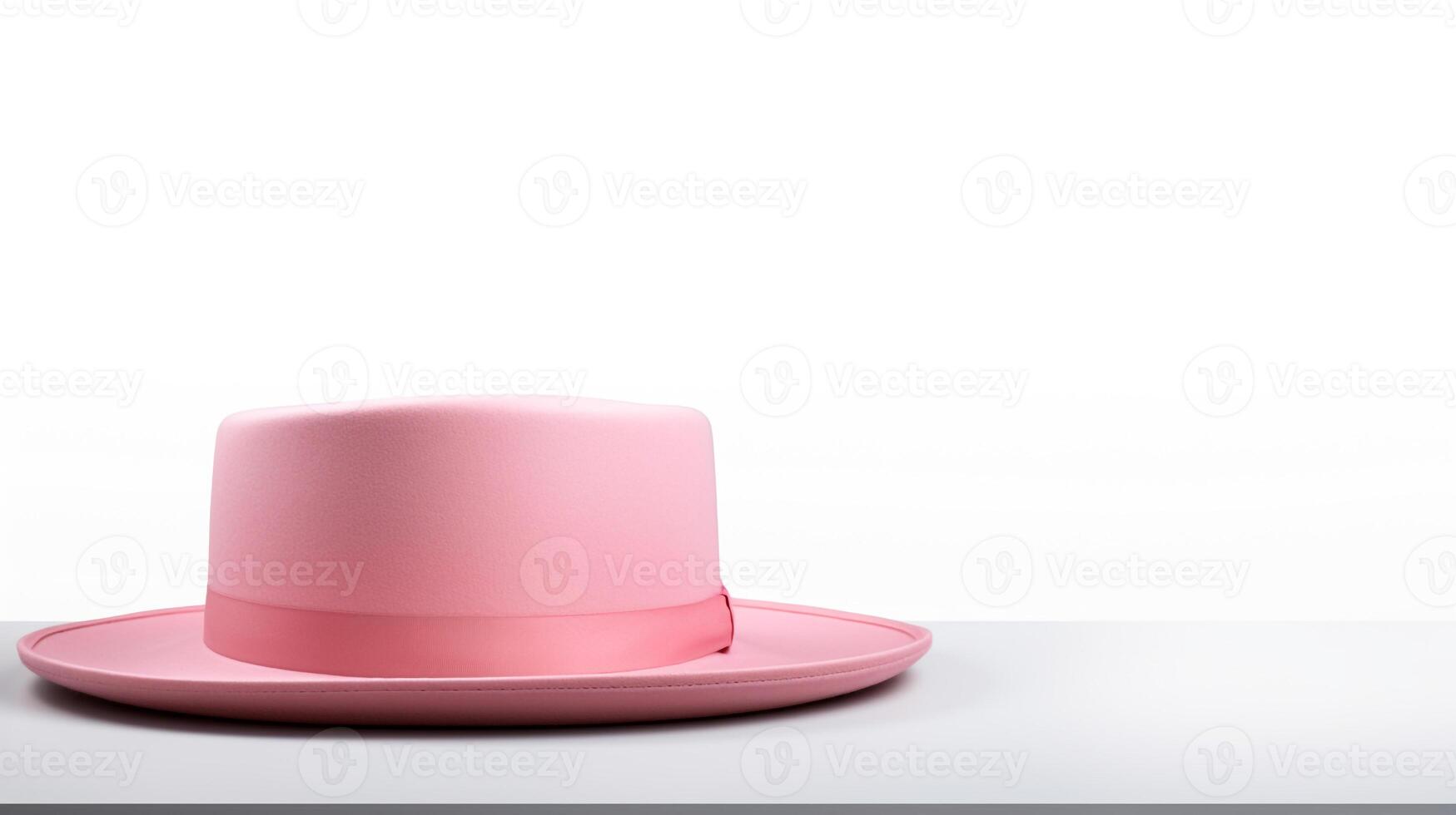 AI generated Photo of Pink Boater Hat isolated on white background. AI Generated