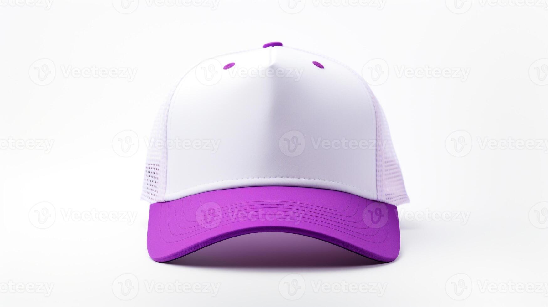 AI generated Photo of Purple Trucker Cap isolated on white background. AI Generated