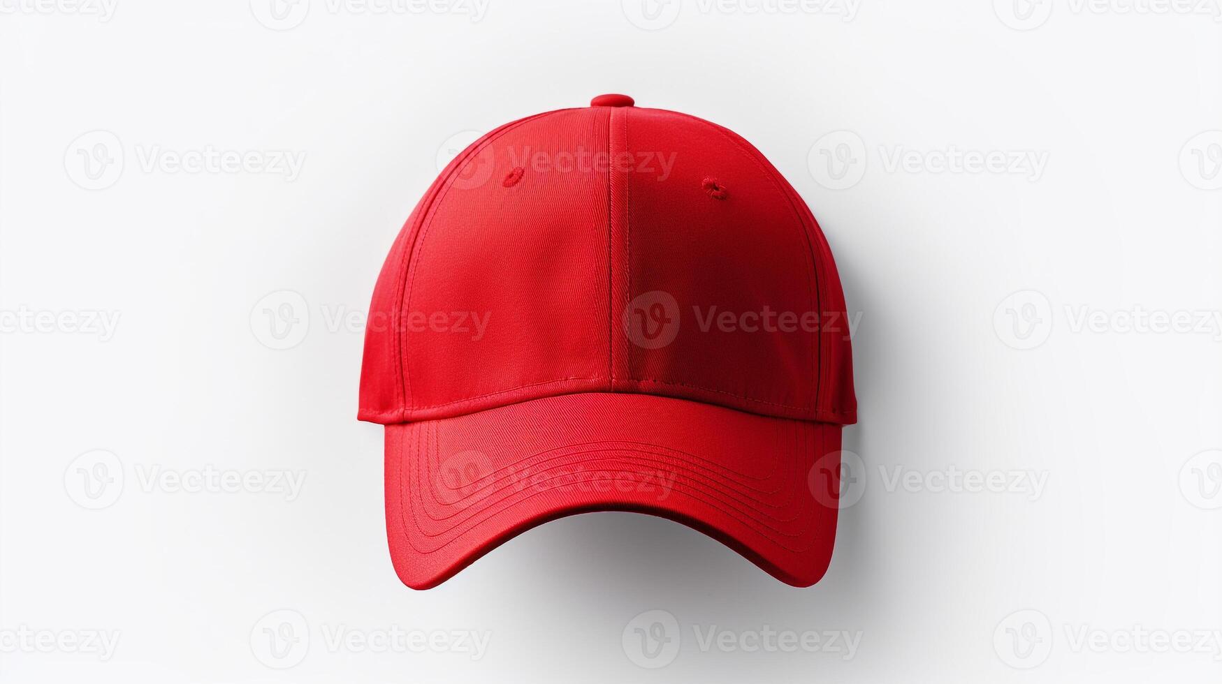 AI generated Photo of Red Baseball Cap isolated on white background. AI Generated