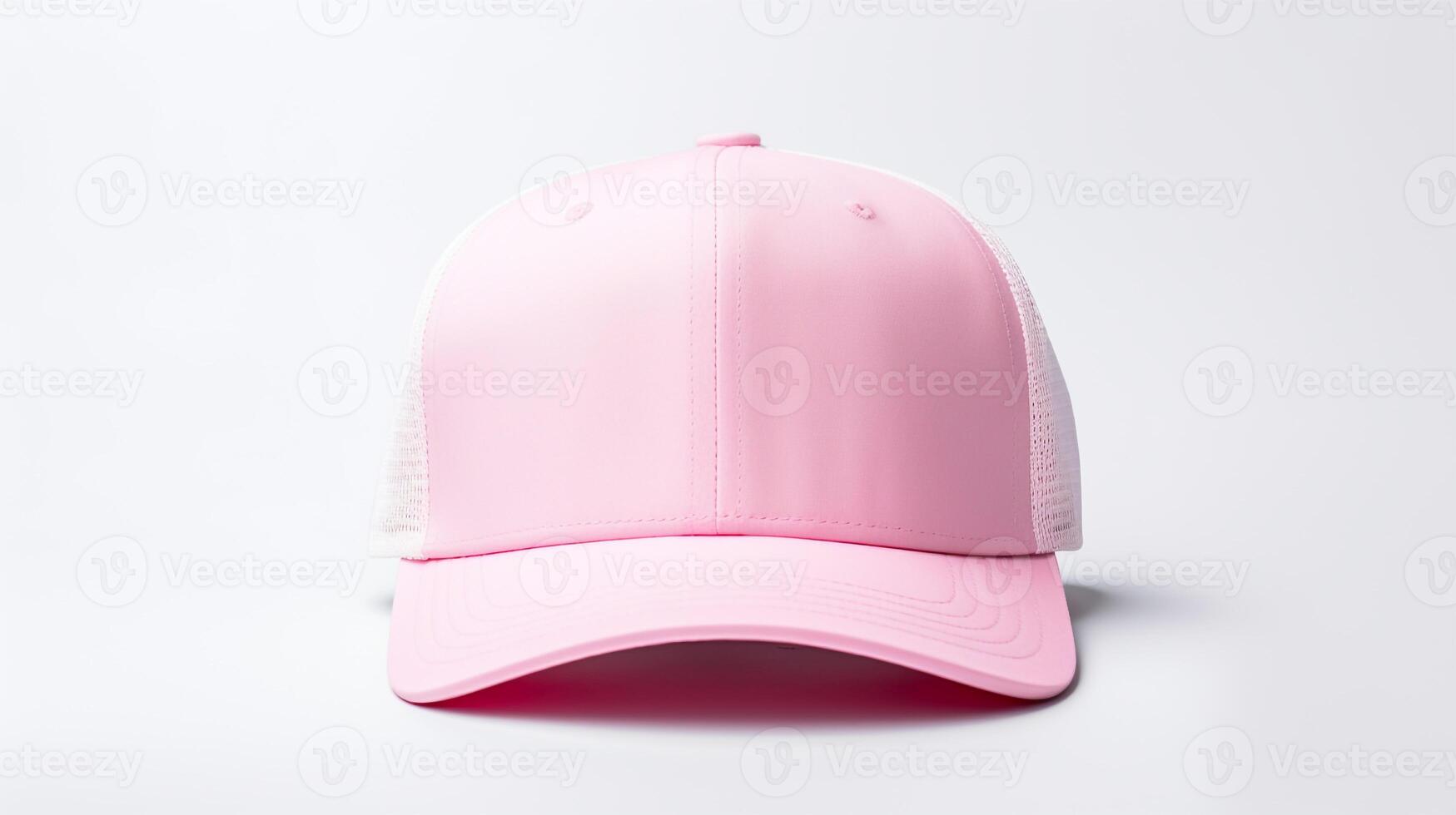 AI generated Photo of Pink Trucker Cap isolated on white background. AI Generated