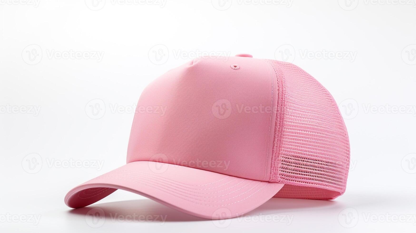 AI generated Photo of Pink Trucker Cap isolated on white background. AI Generated