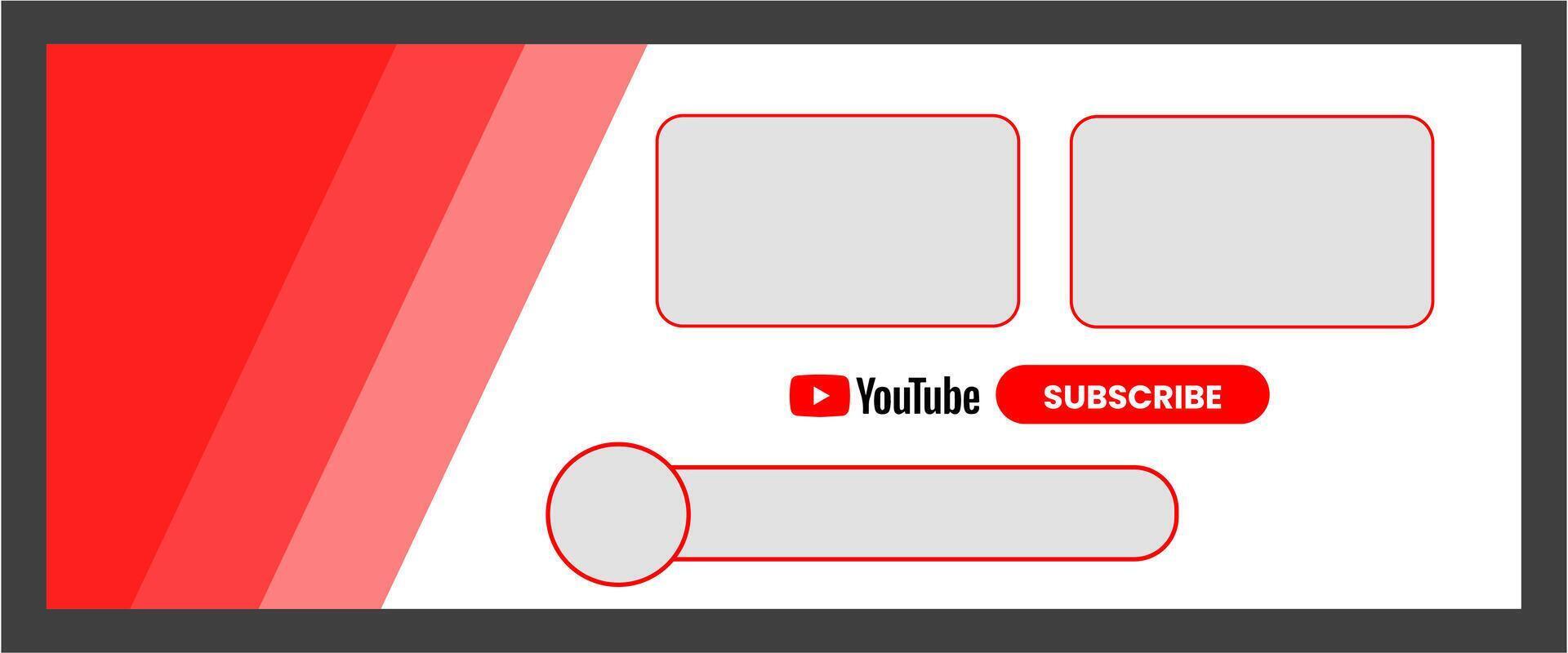 Youtube canal cubrir estructura alámbrica Youtube bandera para diseño tu canal. Youtube canal nombre inferior tercero vector