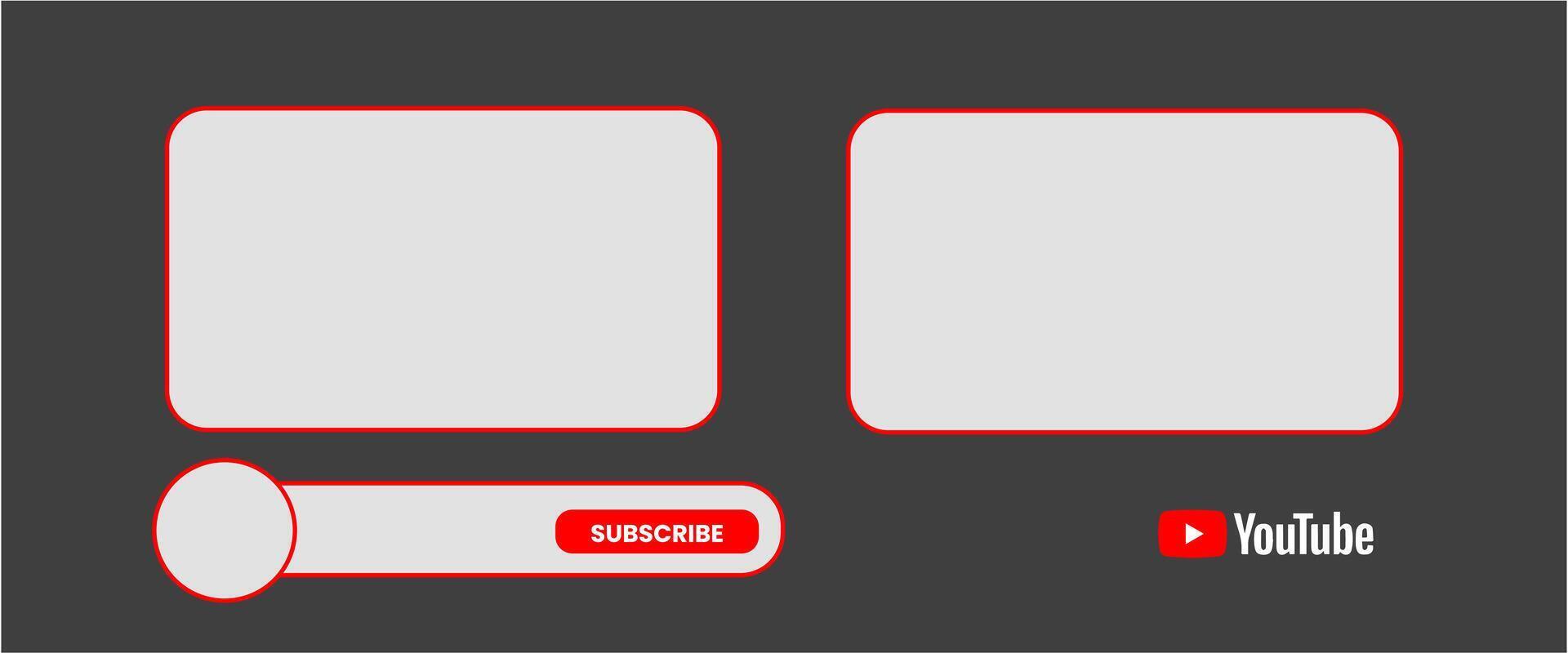 Youtube canal cubrir estructura alámbrica Youtube bandera para diseño tu canal. Youtube canal nombre inferior tercero vector