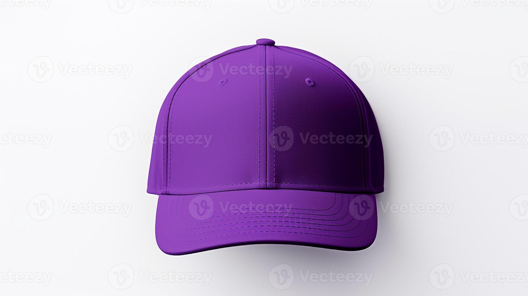 AI generated Photo of Purple Fitted Cap isolated on white background. AI Generated