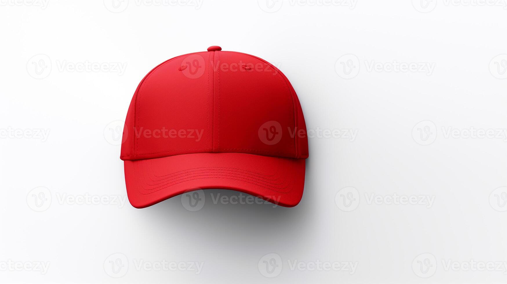 AI generated Photo of Red Baseball Cap isolated on white background. AI Generated