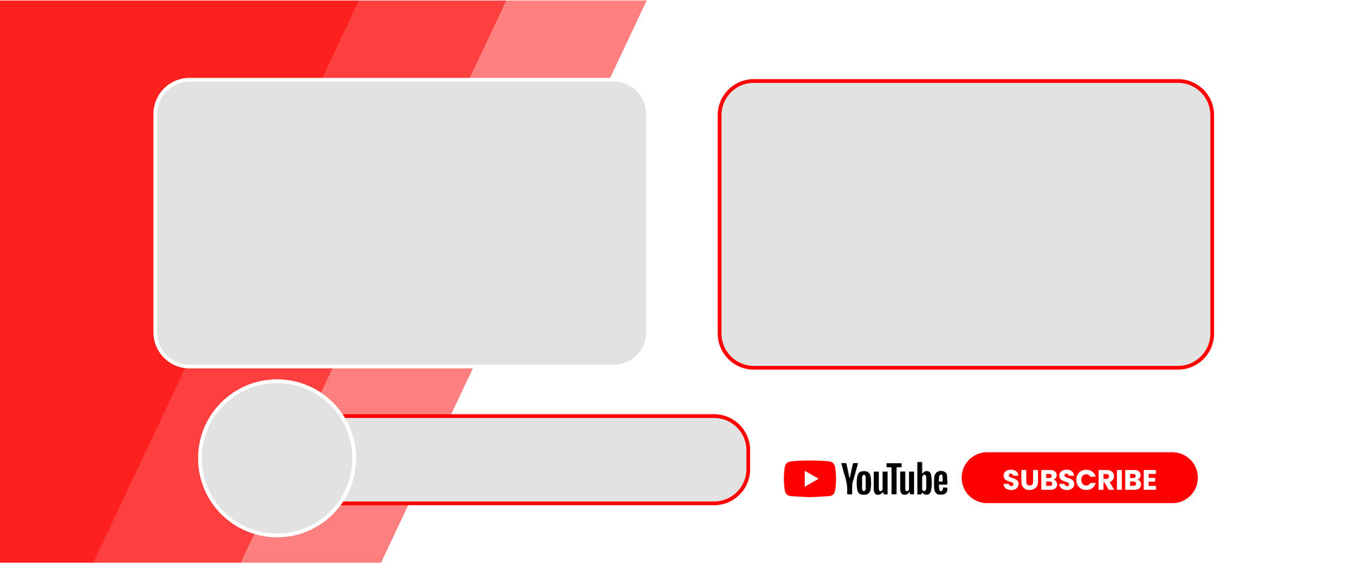 Youtube Channel Cover Wireframe. Youtube Banner For Design Your Channel