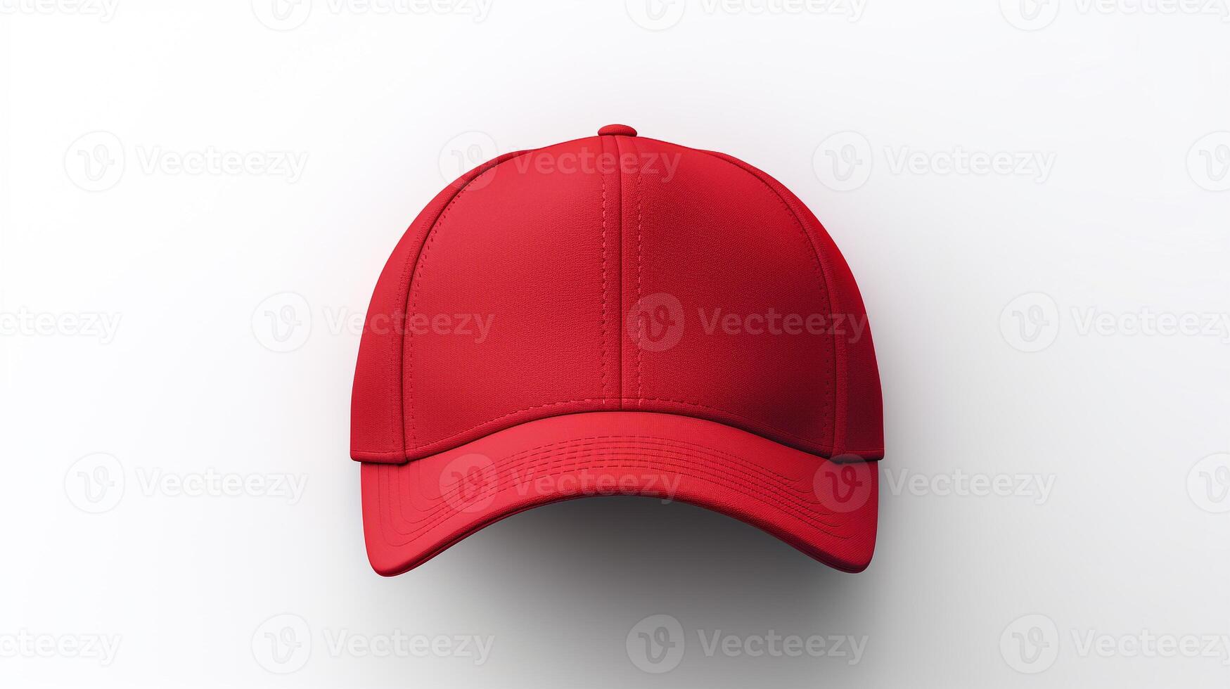 AI generated Photo of Red Cycling Cap isolated on white background. AI Generated