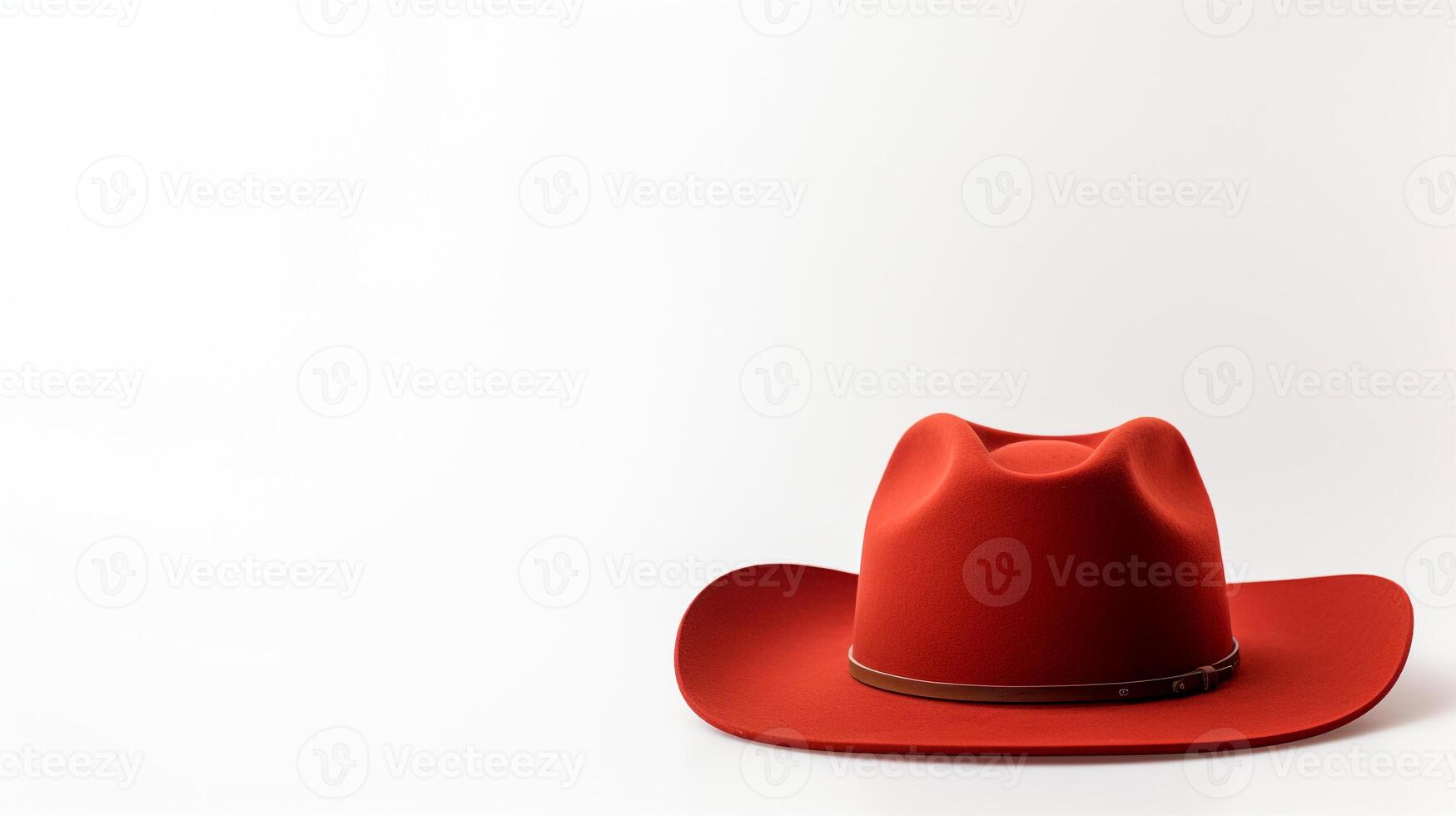 AI generated Photo of Red Cowboy Hat isolated on white background. AI Generated