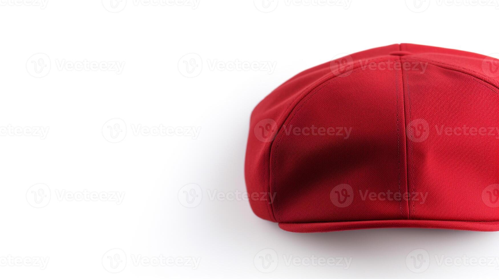 AI generated Photo of Red Flat Cap isolated on white background. AI Generated