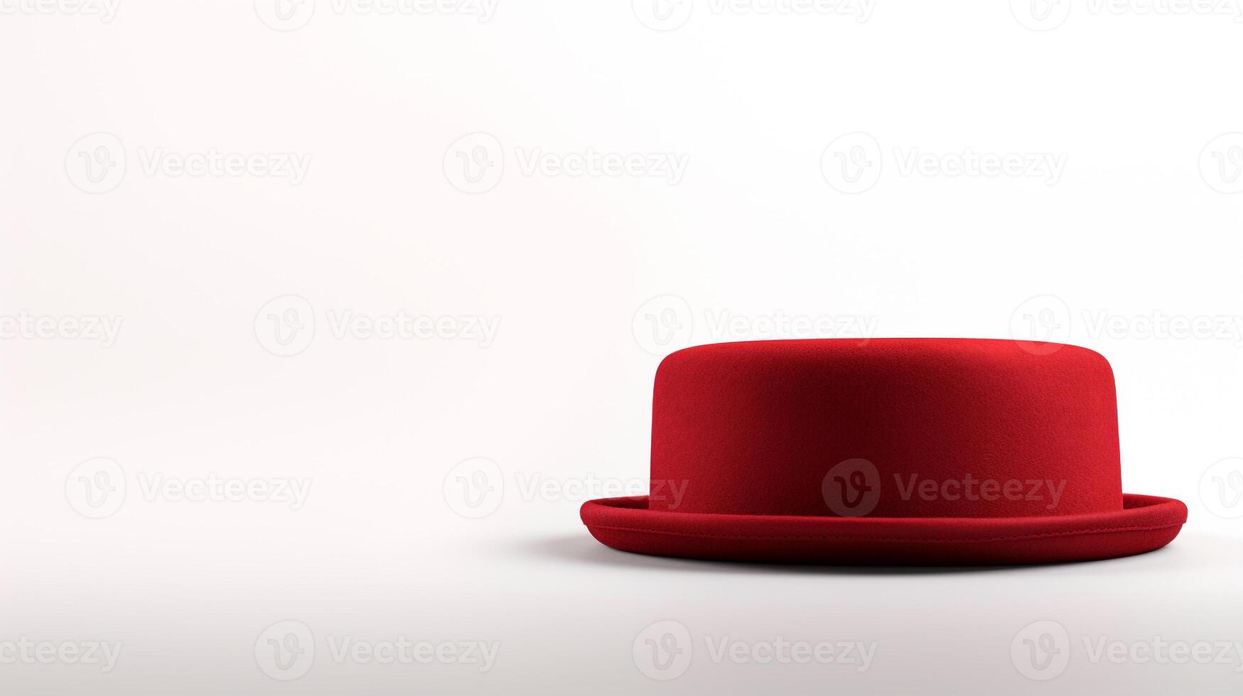 AI generated Photo of Red Pork Pie Hat isolated on white background. AI Generated