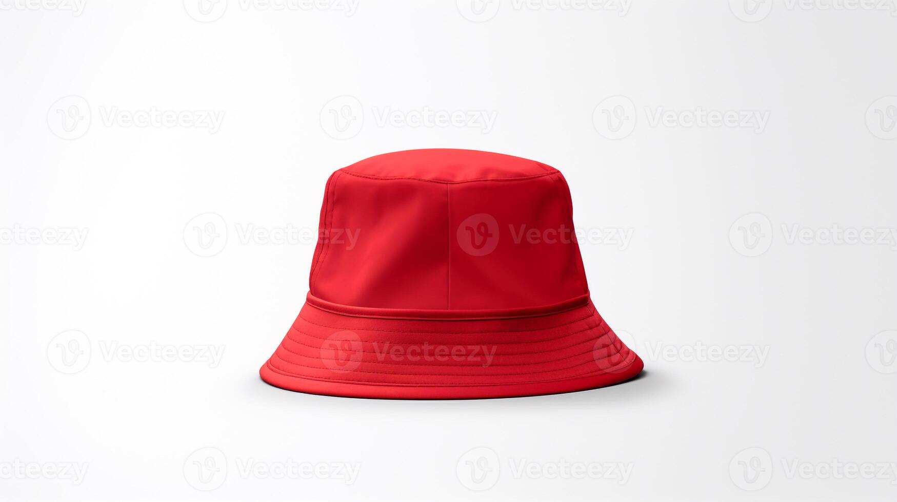 AI generated Photo of Red Bucket Hat isolated on white background. AI Generated