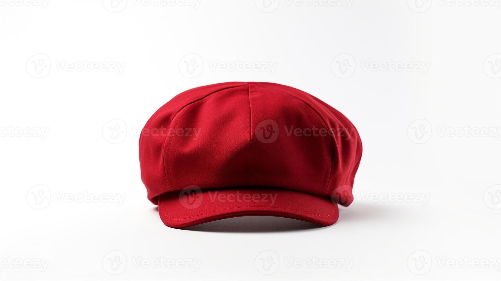 AI generated Photo of Red Newsboy Cap isolated on white background. AI Generated