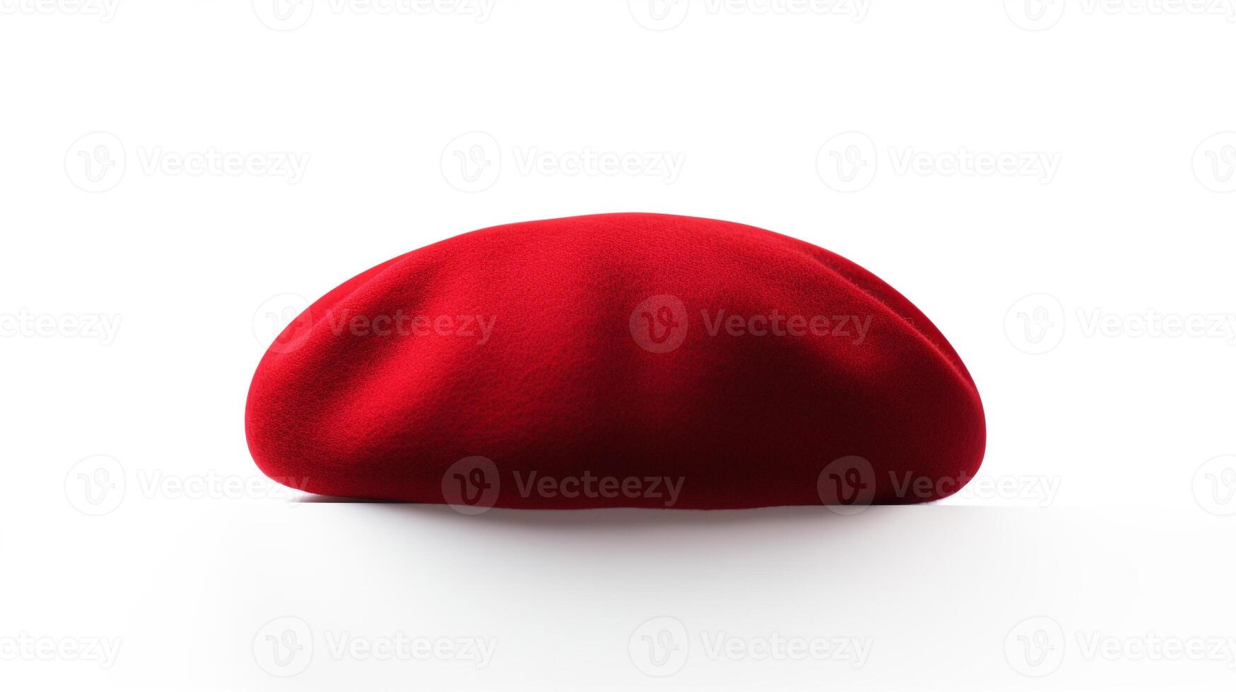 AI generated Photo of Red Beret Hat isolated on white background. AI Generated