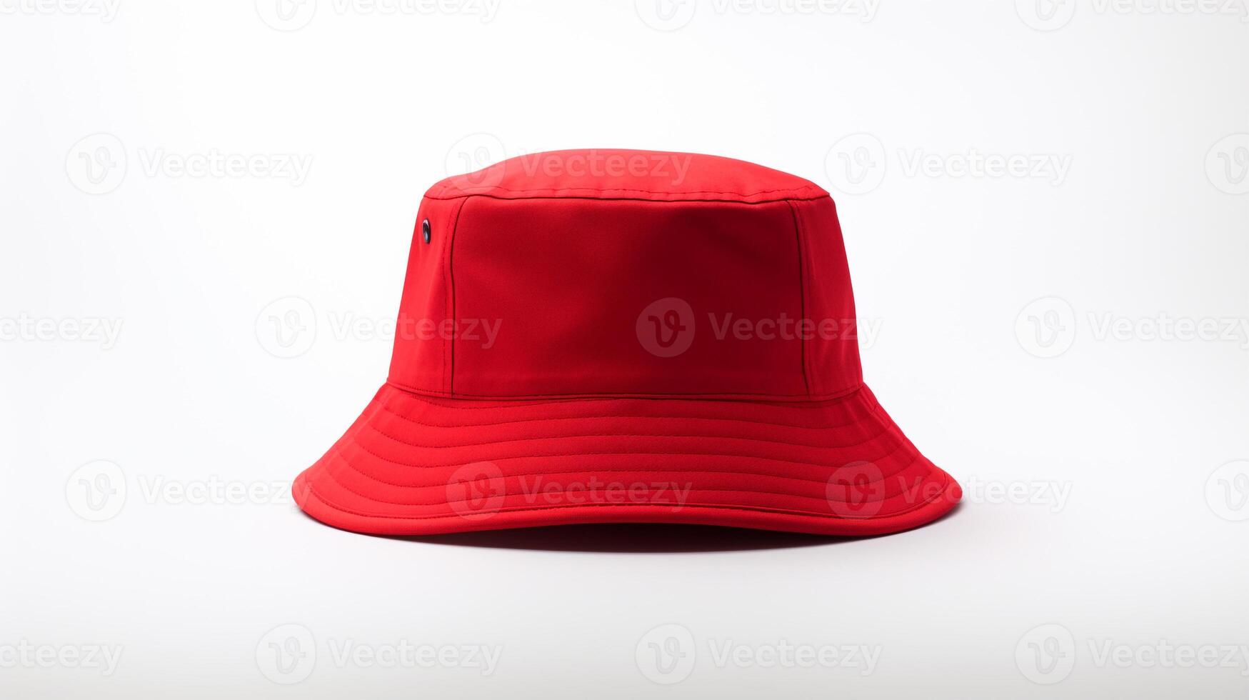 AI generated Photo of Red Bucket Hat isolated on white background. AI Generated
