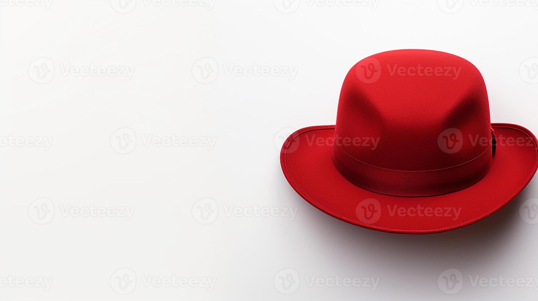 AI generated Photo of Red Bowler Hat isolated on white background. AI Generated