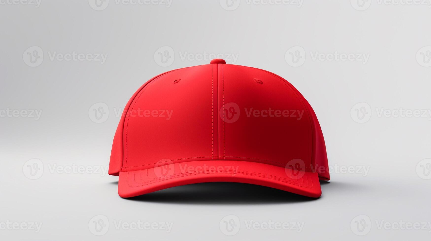 AI generated Photo of Red Fitted Cap isolated on white background. AI Generated