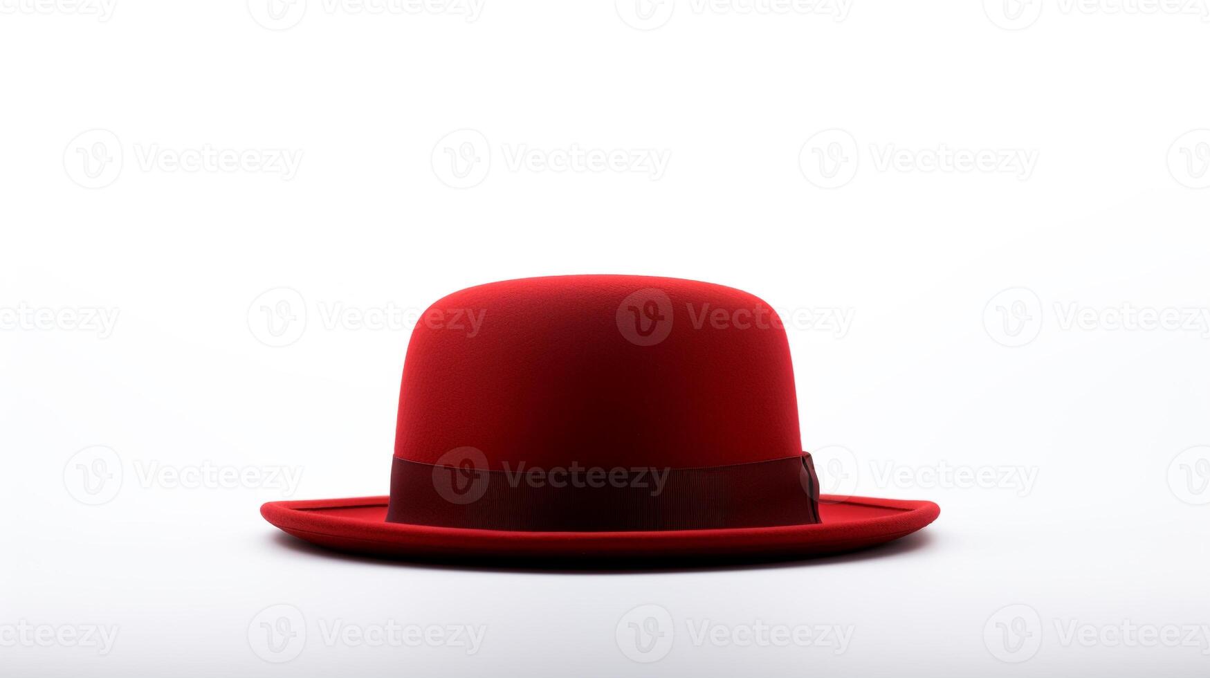 AI generated Photo of Red Bowler Hat isolated on white background. AI Generated