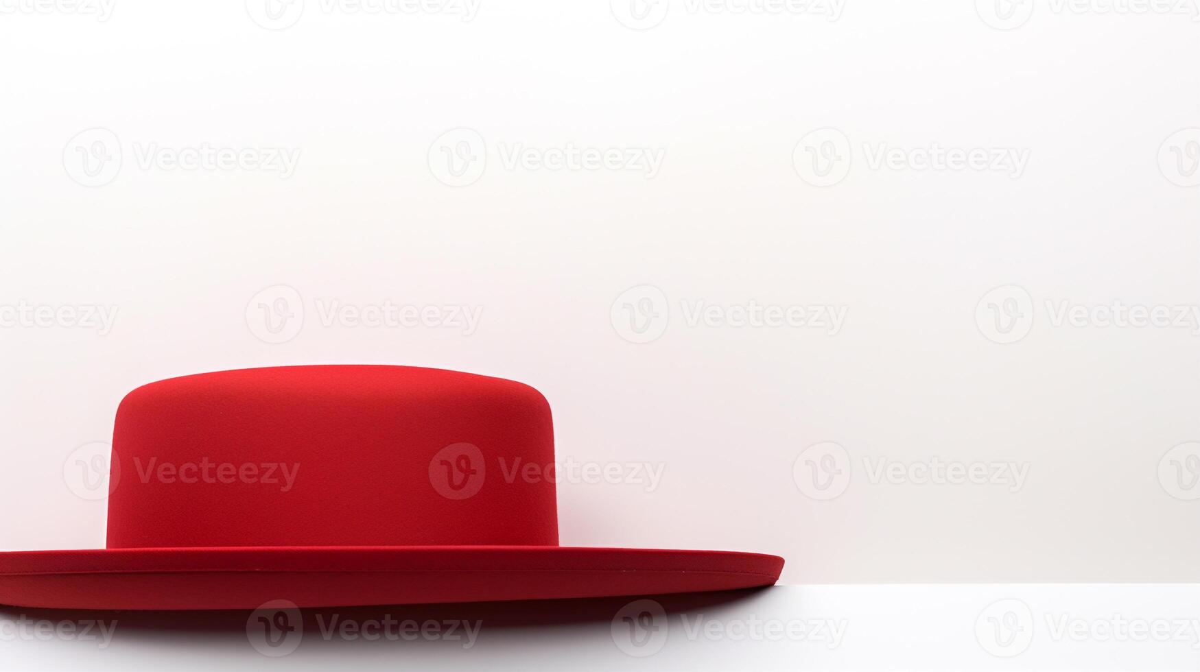 AI generated Photo of Red Boater Hat isolated on white background. AI Generated