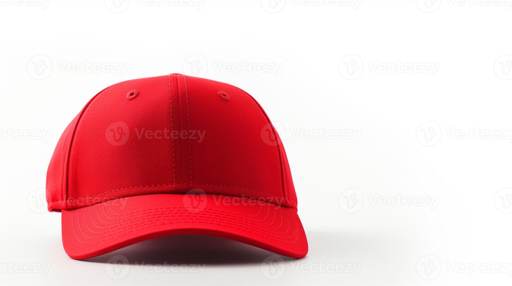 AI generated Photo of Red Fitted Cap isolated on white background. AI Generated