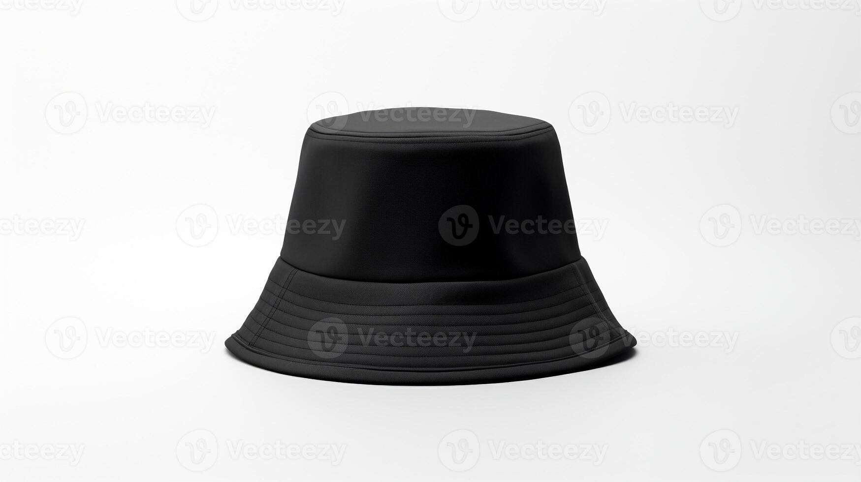 AI generated Photo of Black Bucket Hat isolated on white background. AI Generated