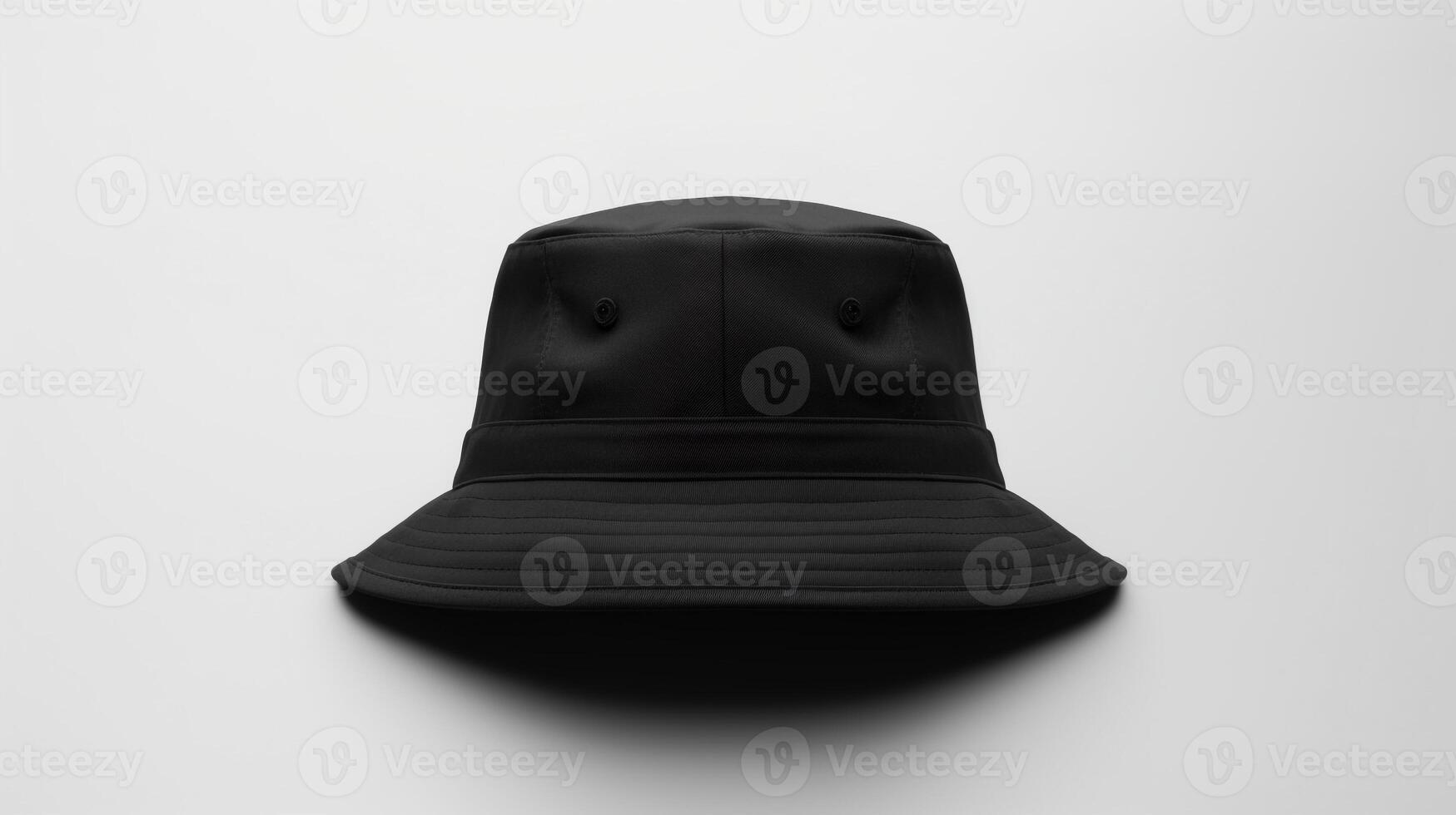 AI generated Photo of Black Bucket Hat isolated on white background. AI Generated