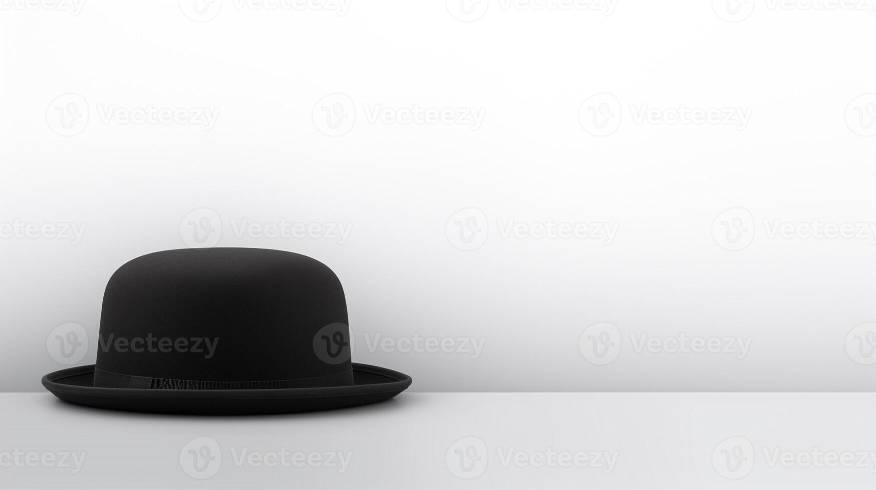 AI generated Photo of Black Bowler Hat isolated on white background. AI Generated