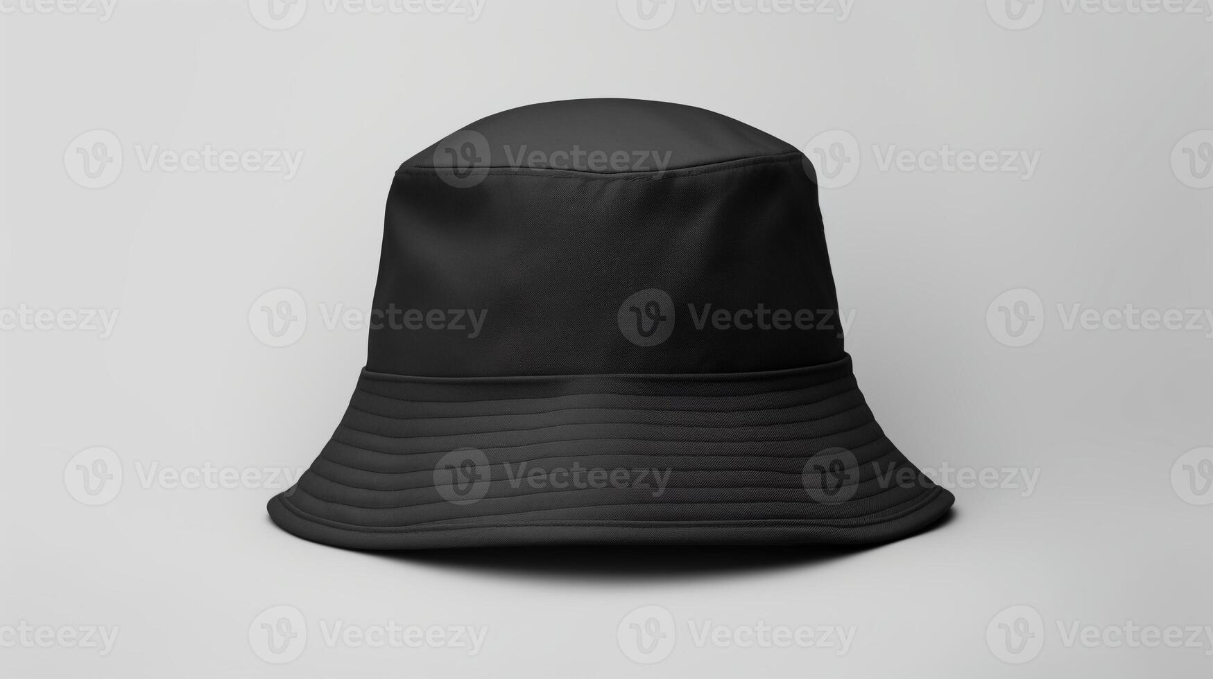 AI generated Photo of Black Bucket Hat isolated on white background. AI Generated