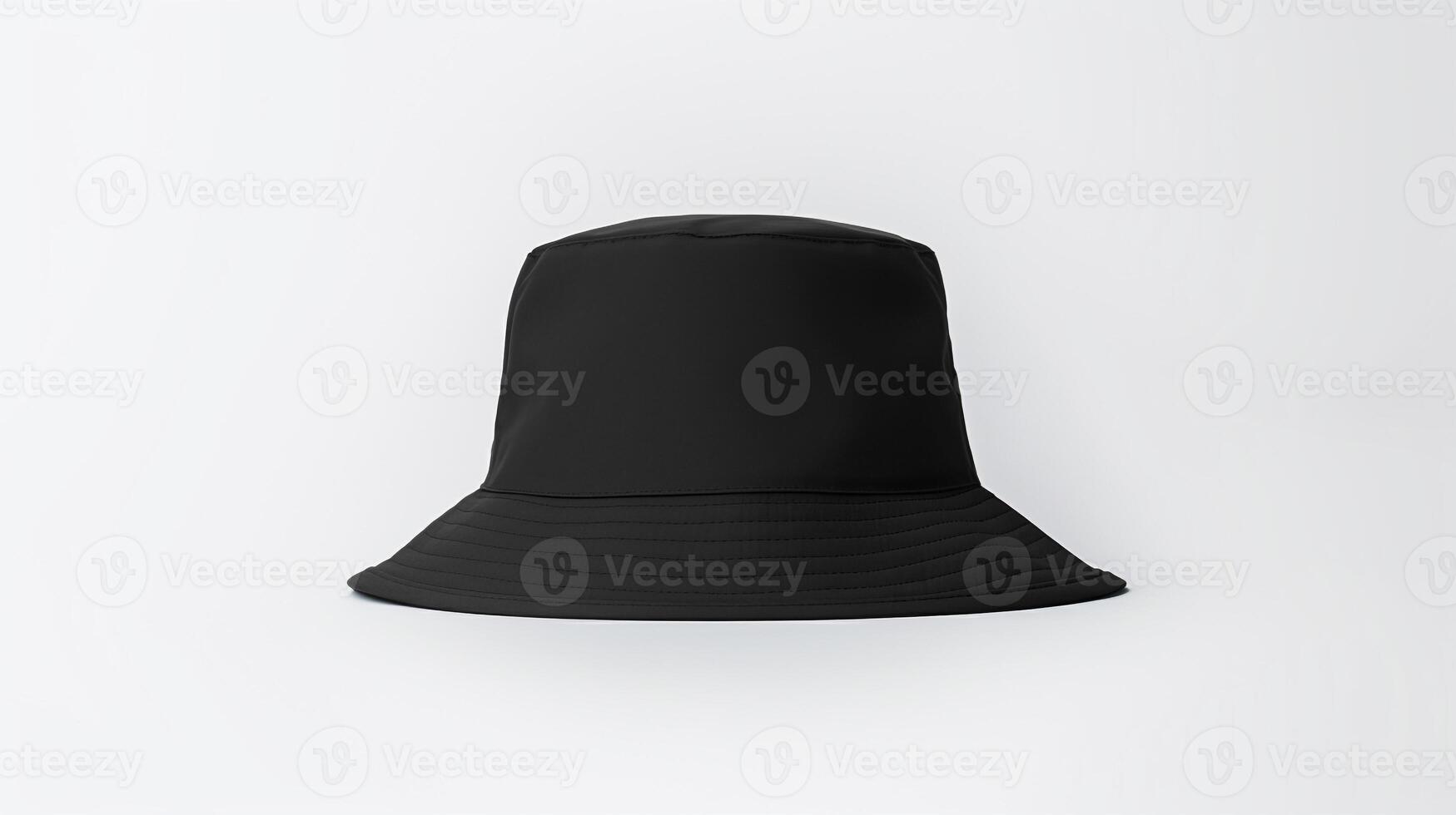 AI generated Photo of Black Bucket Hat isolated on white background. AI Generated