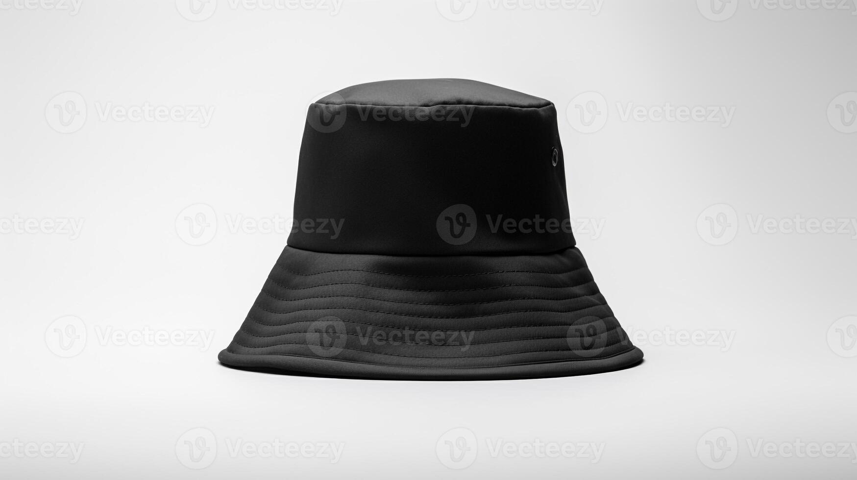 AI generated Photo of Black Bucket Hat isolated on white background. AI Generated