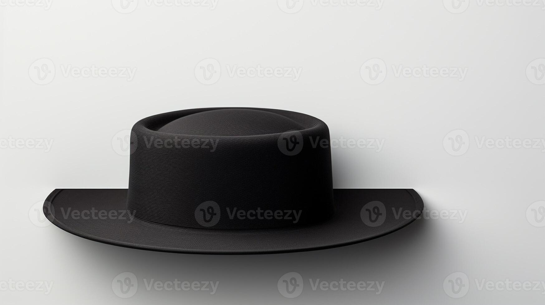 ai generado foto de negro canotié sombrero aislado en blanco antecedentes. ai generado