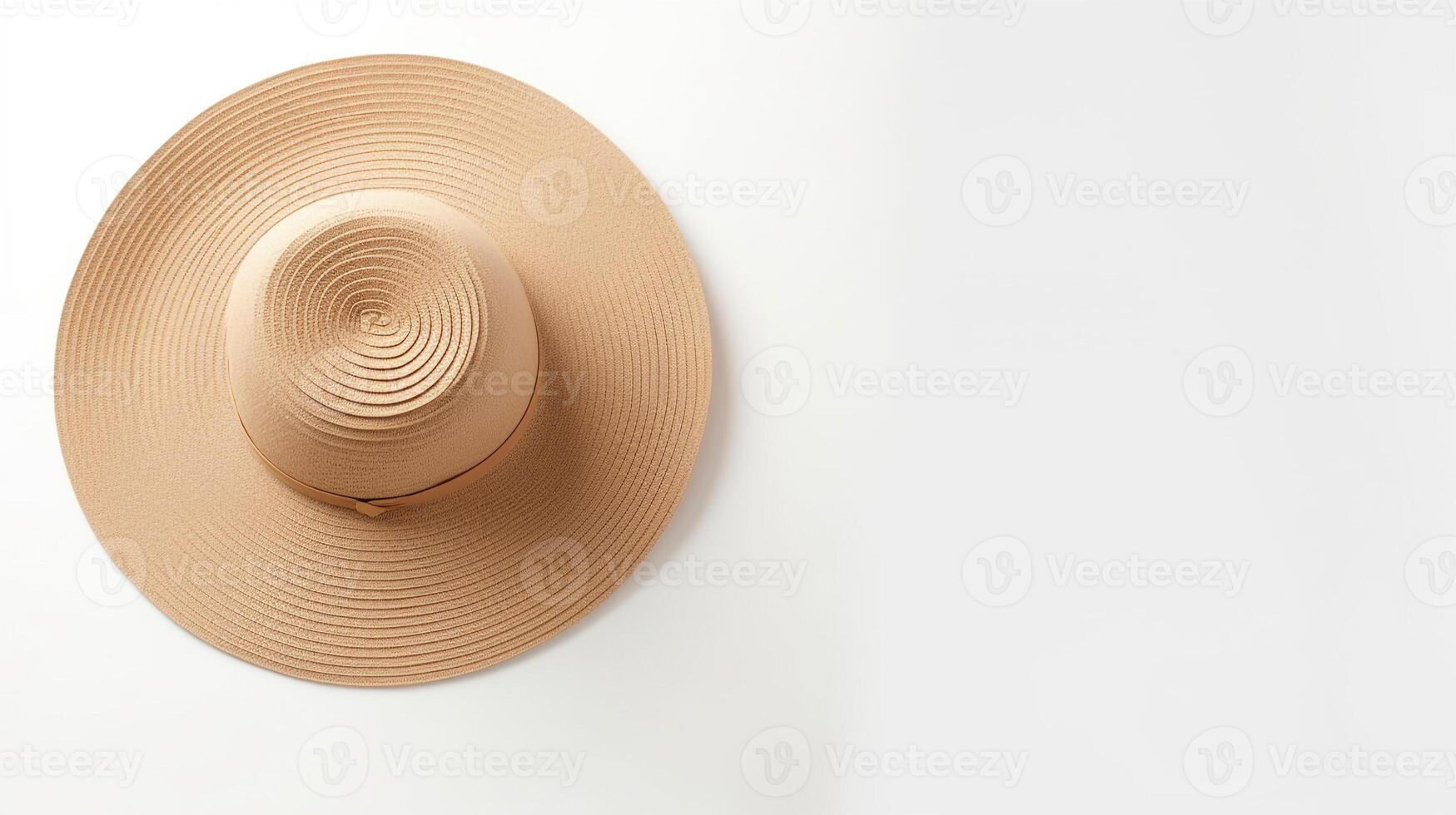 AI generated Photo of Beige Sun hat isolated on white background. AI Generated