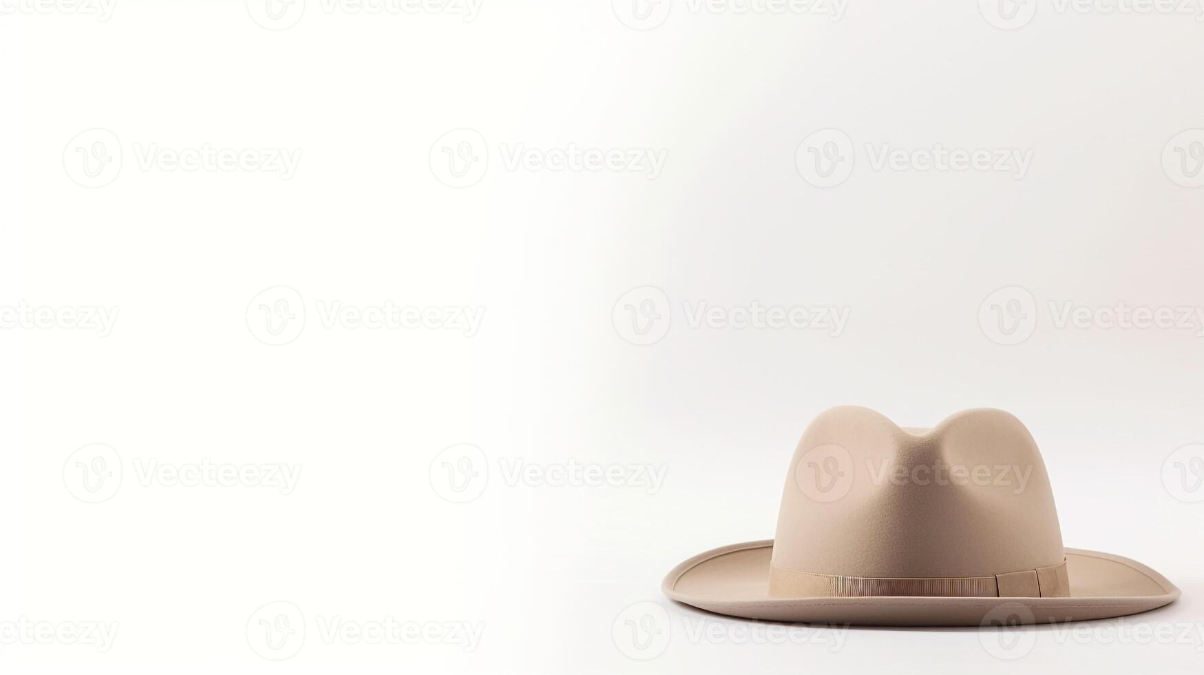 AI generated Photo of Beige Trilby Hat isolated on white background. AI Generated