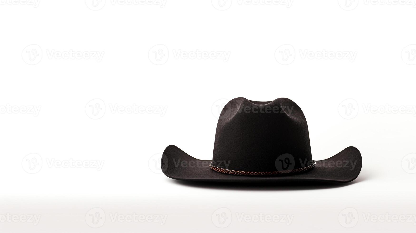 AI generated Photo of Black Cowboy Hat isolated on white background. AI Generated