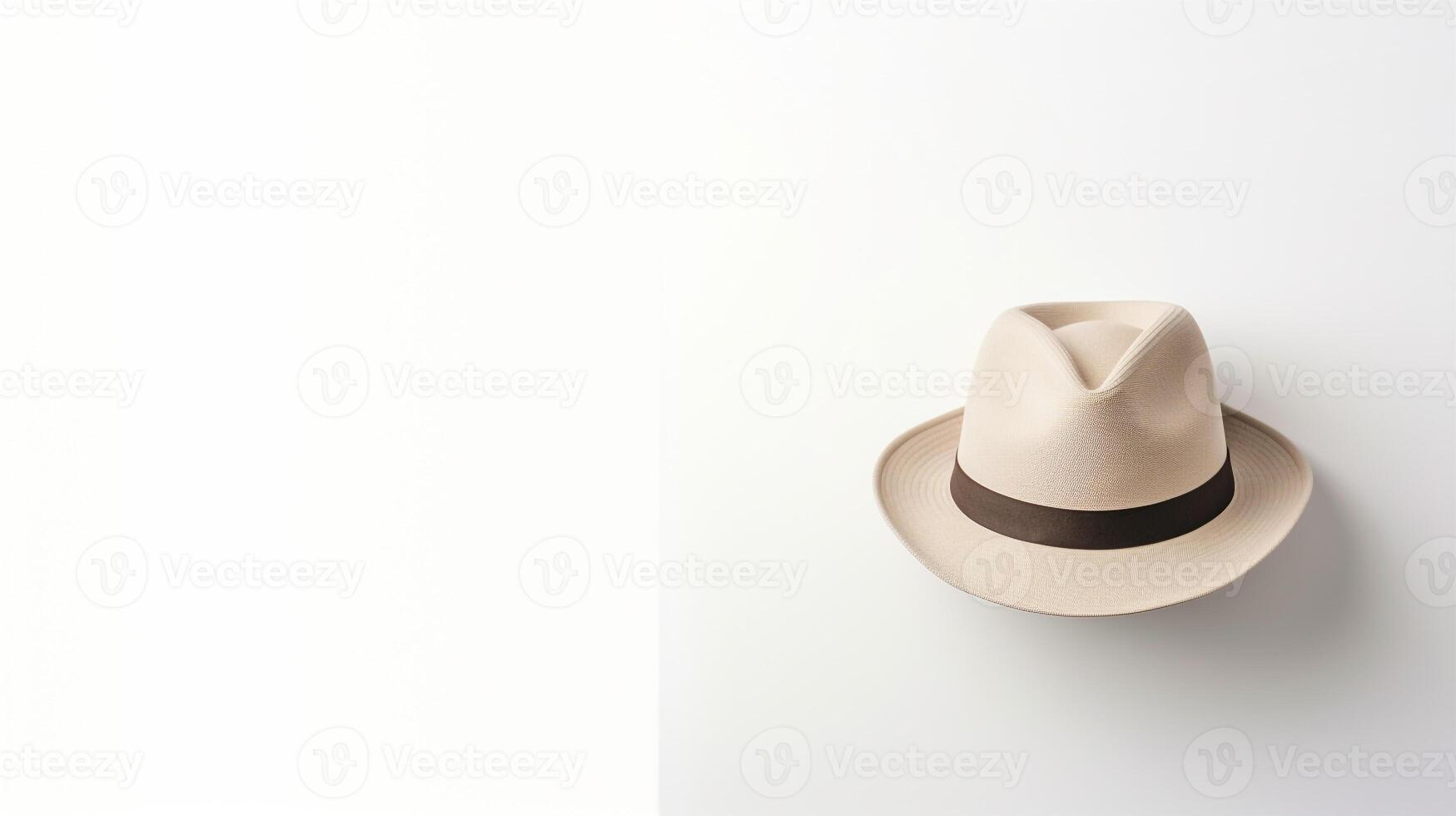 AI generated Photo of Beige Trilby Hat isolated on white background. AI Generated