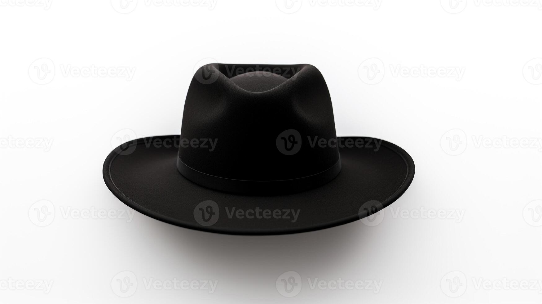AI generated Photo of Black Cowboy Hat isolated on white background. AI Generated
