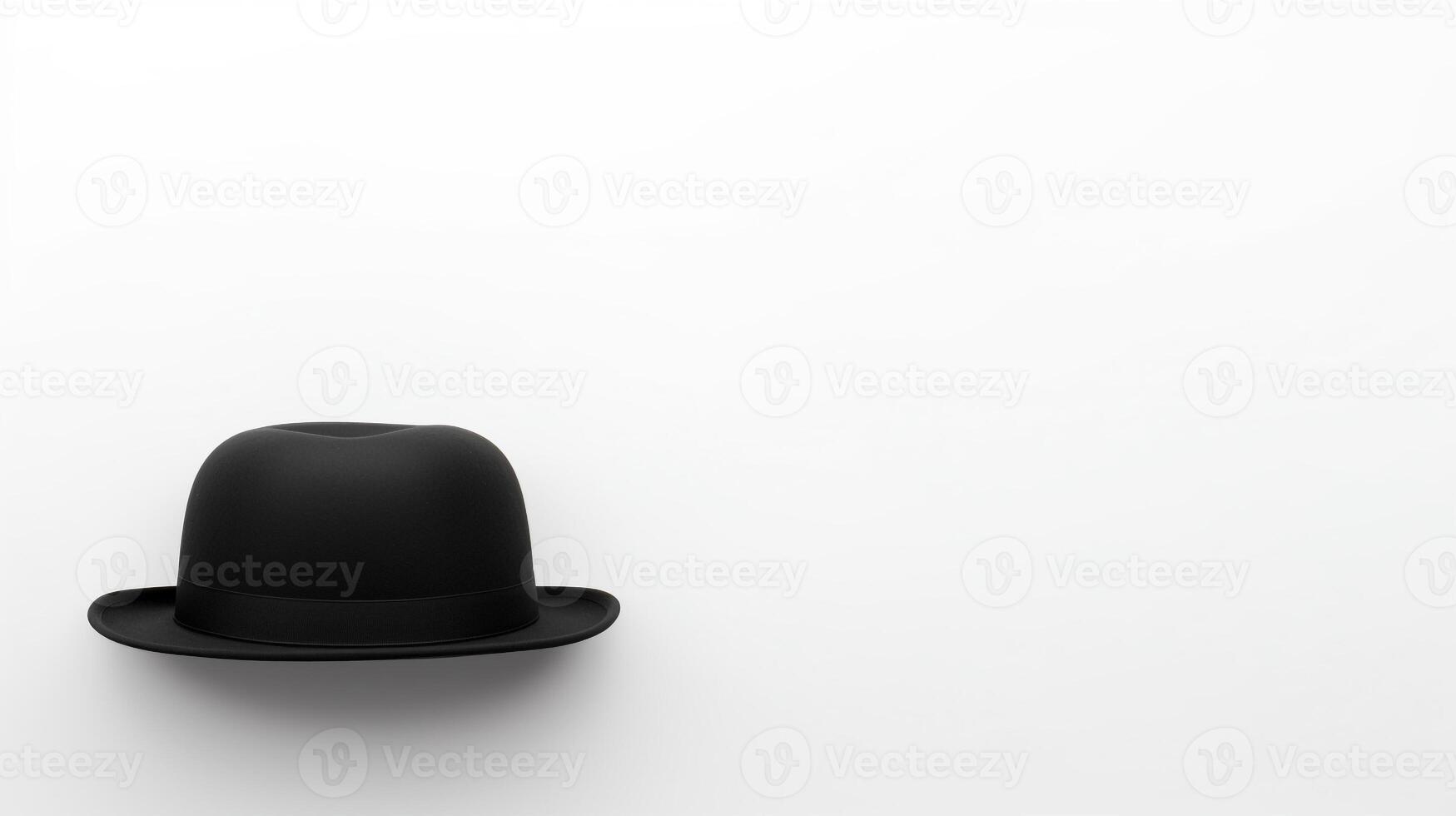 AI generated Photo of Black Bowler Hat isolated on white background. AI Generated