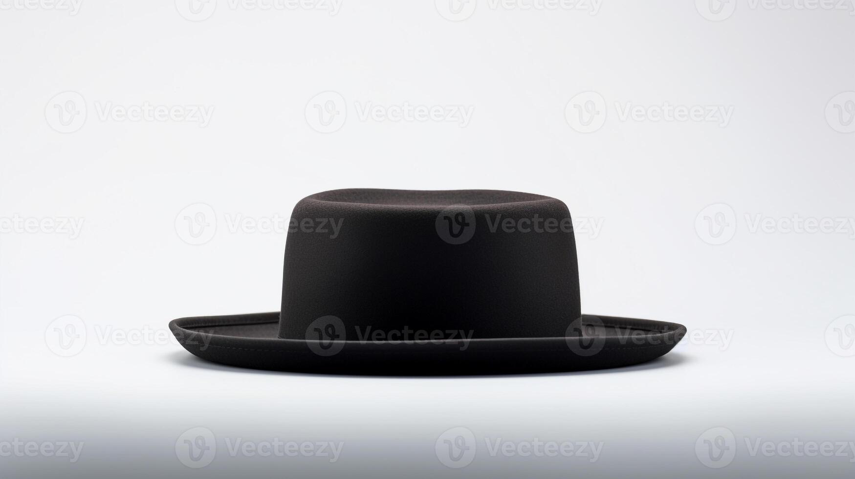 AI generated Photo of Black Boater Hat isolated on white background. AI Generated