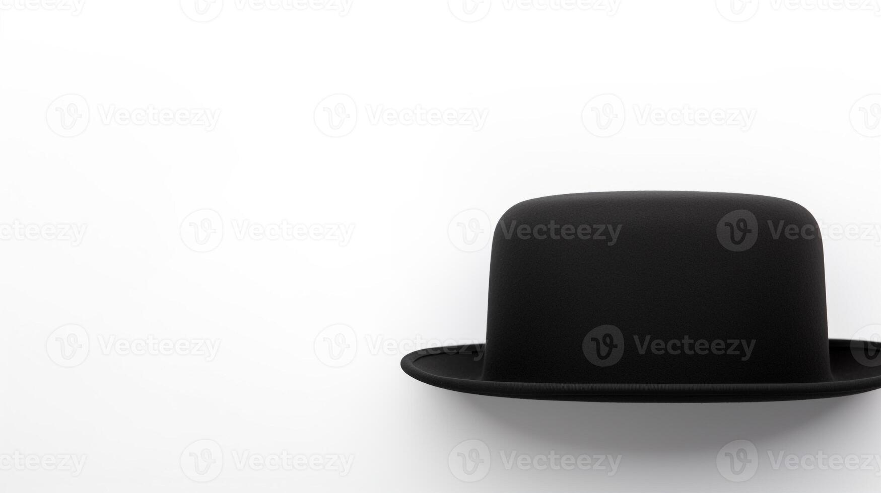 AI generated Photo of Black Bowler Hat isolated on white background. AI Generated