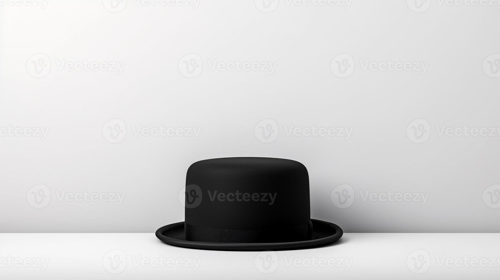 AI generated Photo of Black Bowler Hat isolated on white background. AI Generated