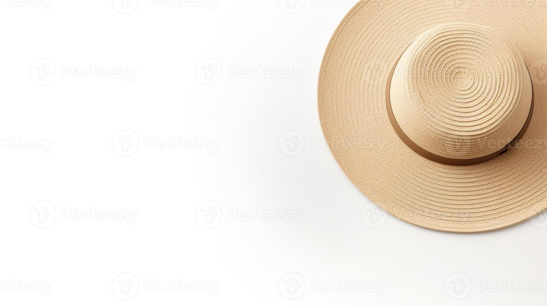 AI generated Photo of Beige Sun hat isolated on white background. AI Generated