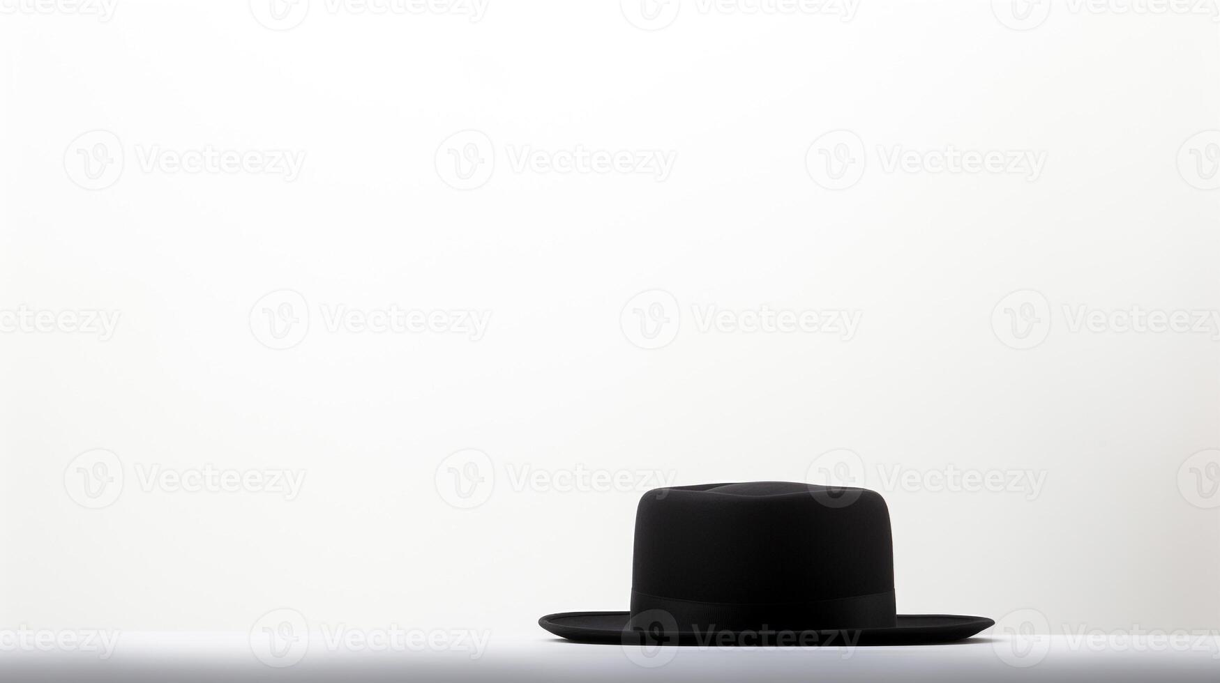 AI generated Photo of Black Boater Hat isolated on white background. AI Generated
