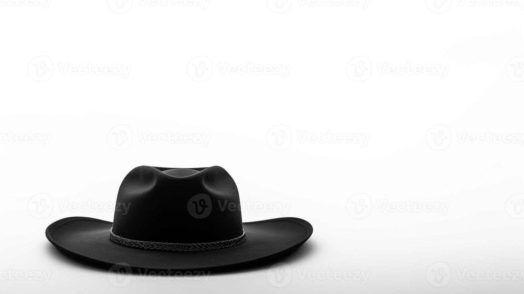 AI generated Photo of Black Cowboy Hat isolated on white background. AI Generated